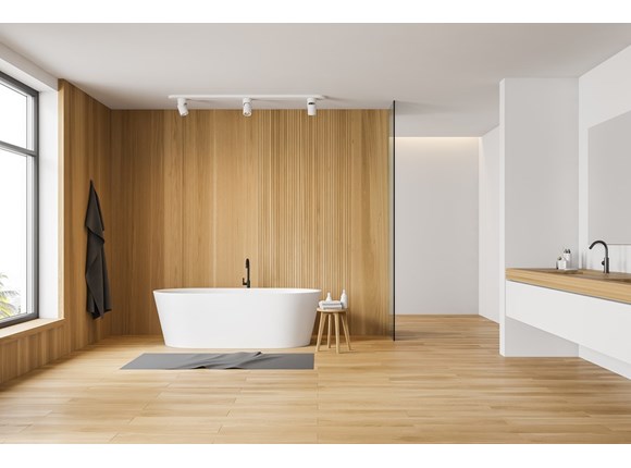 Bathroom with wooden floors | Featured image for the internal linings page